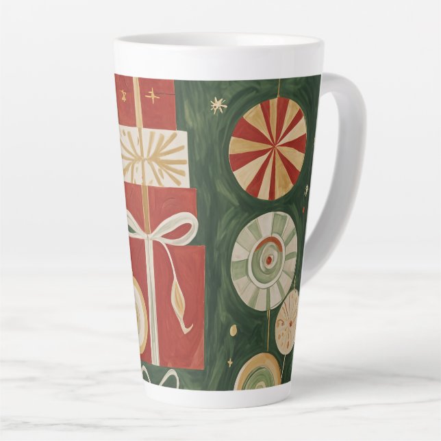 Abstrakt Yuletide Tapestry Milchtasse (Rechte Ecke)