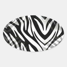 Abstrakt Zebra Ovaler Aufkleber