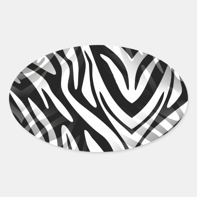 Abstrakt Zebra Ovaler Aufkleber (Vorderseite)
