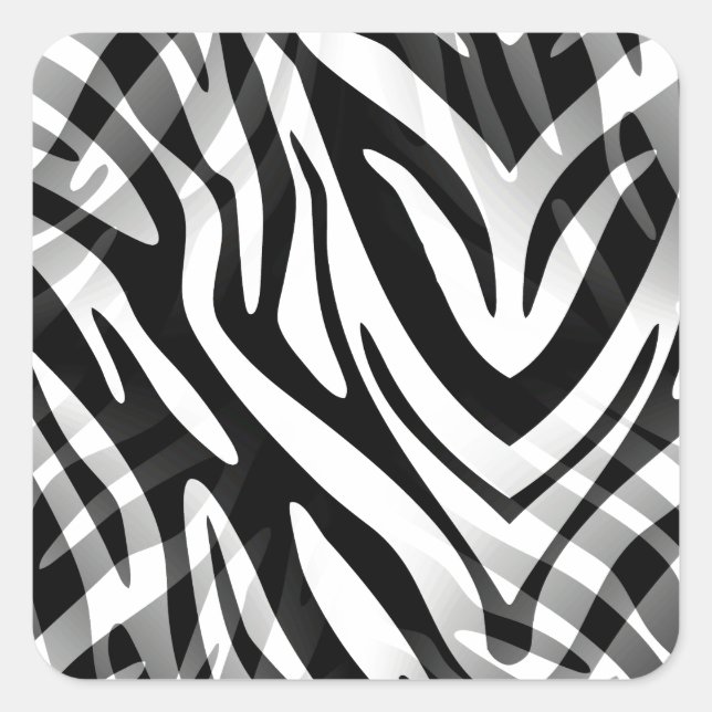 Abstrakt Zebra Quadratischer Aufkleber (Vorderseite)