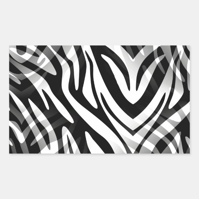 Abstrakt Zebra Rechteckiger Aufkleber (Vorderseite)