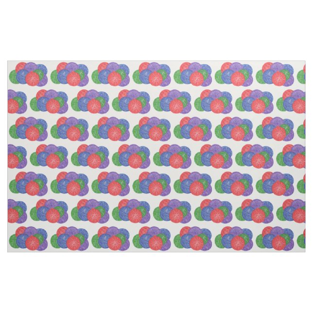 Abstrakt Zeichnend bunte Weihnachtsbälle Stoff (Fat Quarter (45,7 x 55,9 cm))
