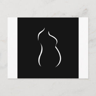 Abstrakt zeichnend Schwangerschaft Ankündigungspostkarte