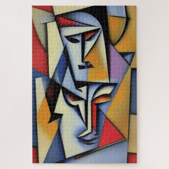 Abstrakt Zen Cubist Jigsaw Puzzle (Vertikal)