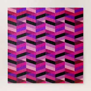 Abstrakt Zickzack/Herringbone   Purpur und Violett Puzzle