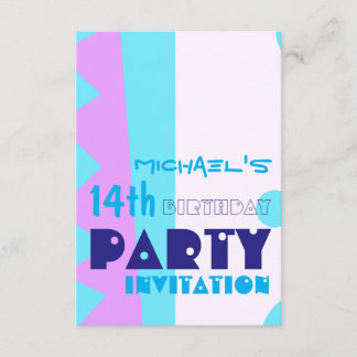 Abstrakte 14. Geburtstagsparty Einladung