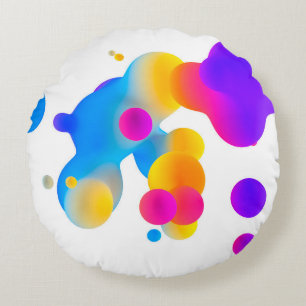 Abstrakte 3D-farbige Gradient-Tropfen Flüssigkeit Rundes Kissen