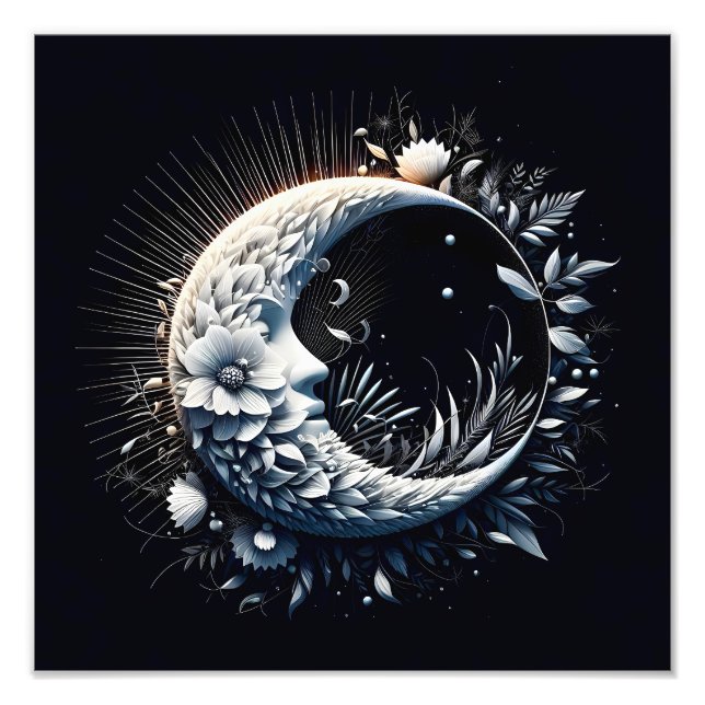 Abstrakte 3D-Form Halbmond Blume neutral Fotodruck (Vorne)