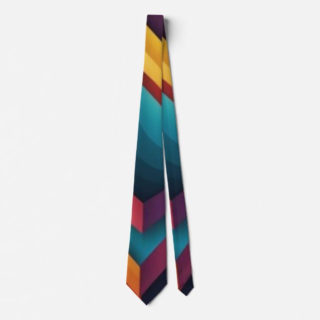 Abstrakte 3D-Geometrie-Diamant-Gradient-Kunst Krawatte (Vorderseite)