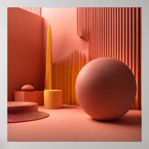 Abstrakte 3D-Minimalkunst für Wandplakate Poster