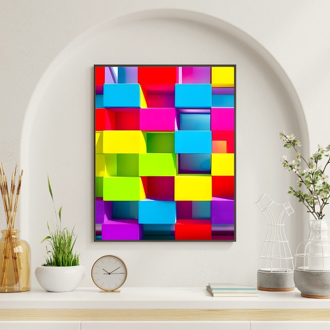 Abstrakte 3D-Rectangle-Block Moderne Wand Poster (Von Creator hochgeladen)