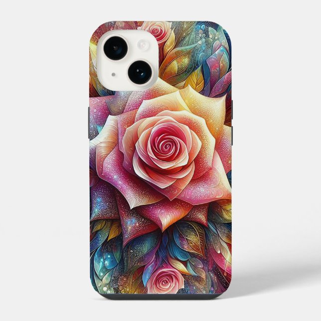 Abstrakte 3D-Rose iPhone Hülle (Rückseite)