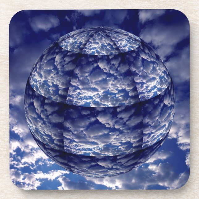 Abstrakte 3D-Wolkenkugel Getränkeuntersetzer (Vorderseite)