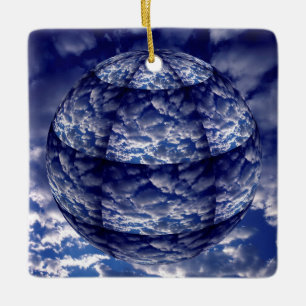 Abstrakte 3D-Wolkenkugel Keramikornament