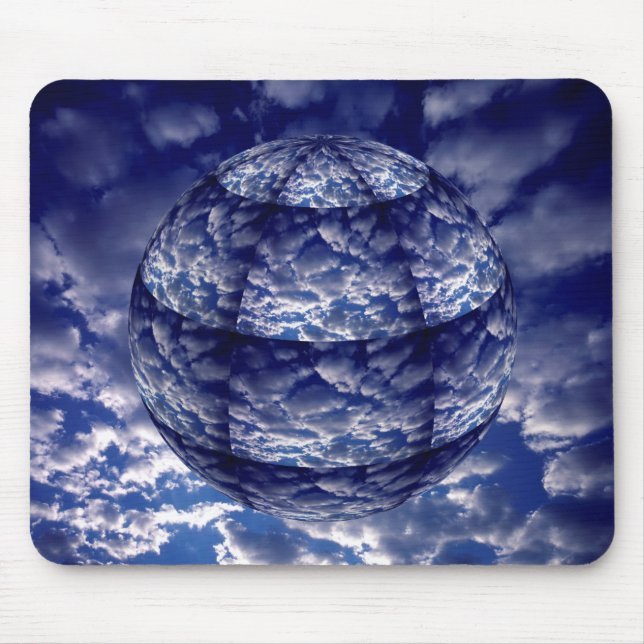 Abstrakte 3D-Wolkenkugel Mousepad (Vorne)