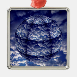 Abstrakte 3D-Wolkenkugel Ornament Aus Metall