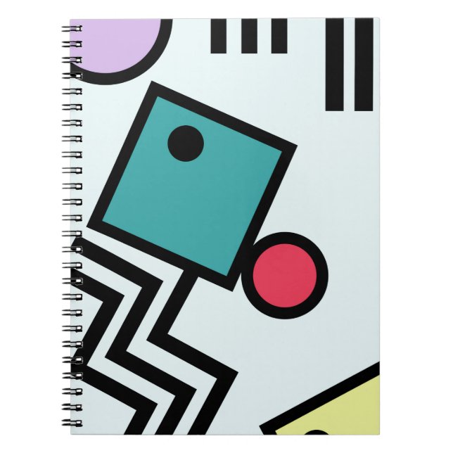 Abstrakte 80ermemphis-Popkunst-Artgraphiken Notizblock (Vorderseite)