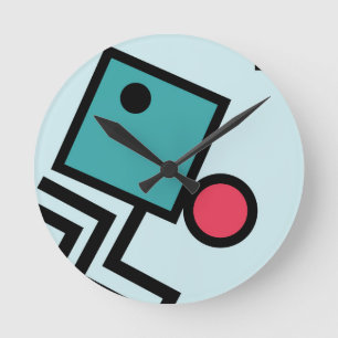 Abstrakte 80ermemphis-Popkunst-Artgraphiken Runde Wanduhr