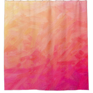 Abstrakte Abbildung des rosa, gelben Bristle Brus Duschvorhang