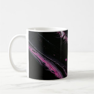 Abstrakte Abbildung lila und schwarz Kaffeetasse