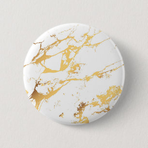 Abstrakte Abstrakte Acrylmalerei in Gold und Weiß Button