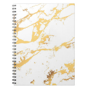 Abstrakte Abstrakte Acrylmalerei in Gold und Weiß Notizblock