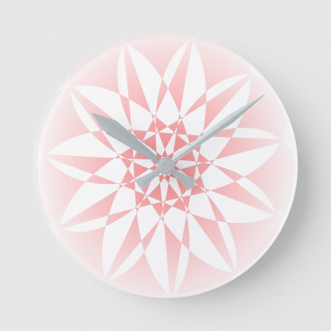 Abstrakte Acryl-Wandklemme, rosa, blau Runde Wanduhr (Vorderseite)