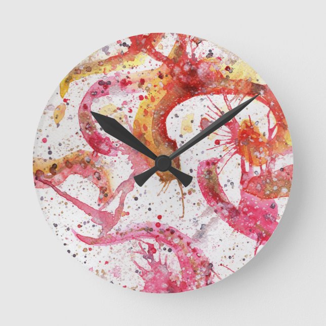 abstrakte Acryl-Wandleuchte Runde Wanduhr (Vorderseite)