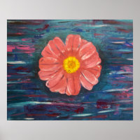 Abstrakte Acrylmalerei mit Blume