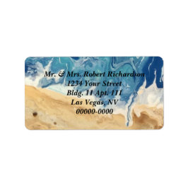 Abstrakte Adresse am Strand Große Labels (5 Zeilen Adressaufkleber