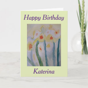 Abstrakte Affodis Geburtstag Karte