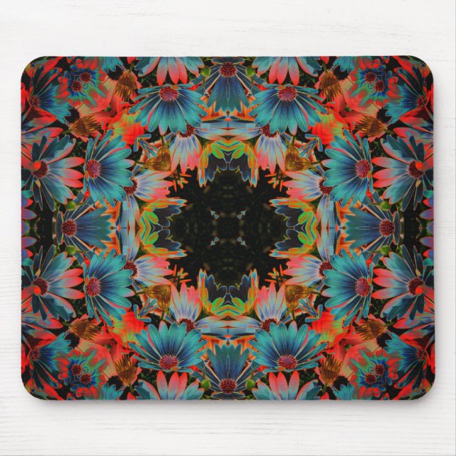 Abstrakte afrikanische Daisies Floral Art Mousepad (Vorne)