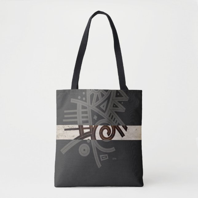 Abstrakte afrikanische Design-Tasche - Streifen (Vorderseite)