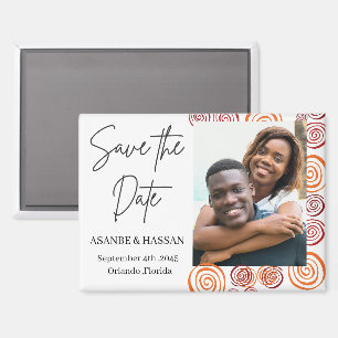 Abstrakte afrikanische Form Foto Hochzeit Termin v Magnet