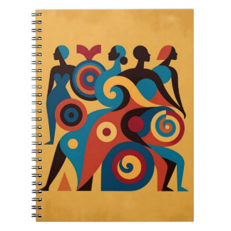 Abstrakte afrikanische Frauen geometrische Kunst R Notizblock