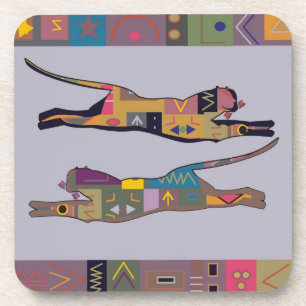 Abstrakte afrikanische Kunst des Springens der Getränkeuntersetzer