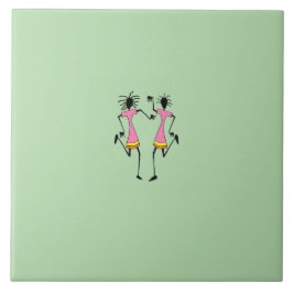 Abstrakte, afrikanische Kunst, elegantes Dancers P Fliese