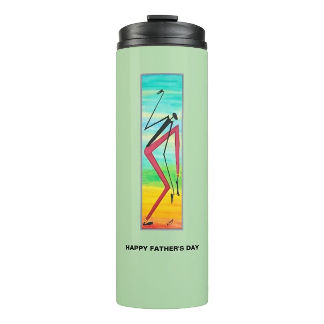 Abstrakte afrikanische Kunst 'Tricky Dancer Vatert Thermosbecher (Vorderseite)