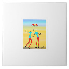 Abstrakte afrikanische Kunst, tropischer Sommer Fliese