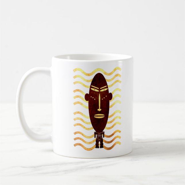 Abstrakte afrikanische moderne indigene Kunst Kaffeetasse (Links)