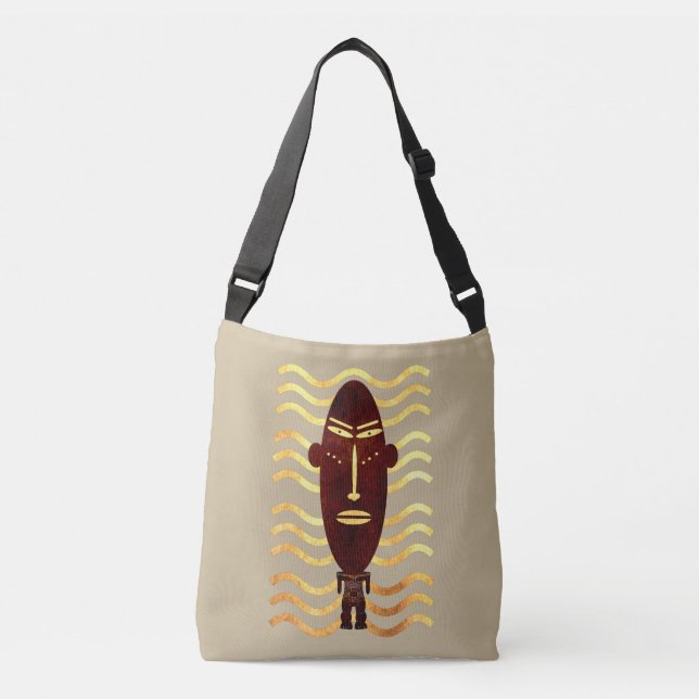 Abstrakte afrikanische moderne indigene Kunst Tragetaschen Mit Langen Trägern (Vorderseite)