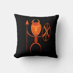 Abstrakte afrikanische primitive Silhouettenkunst Kissen