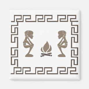 Abstrakte afrikanische primitive Stammeszene  Magnet