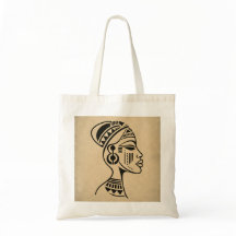 Abstrakte afrikanische Stammes-Gesicht-Tasche | Mi