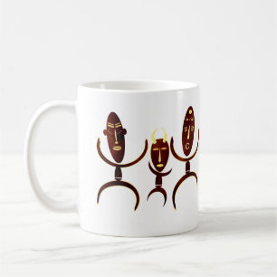 Abstrakte afrikanische Stammes-Tanzszene Kaffeetasse