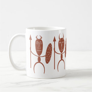 Abstrakte afrikanische Stammeskrieger-Kunst Kaffeetasse