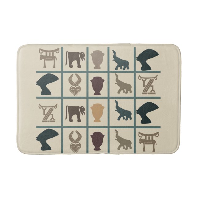 Abstrakte afrikanische Stammeskunst Badematte (Vorderseite)