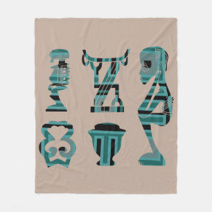 Abstrakte afrikanische Stammeskunst Fleecedecke
