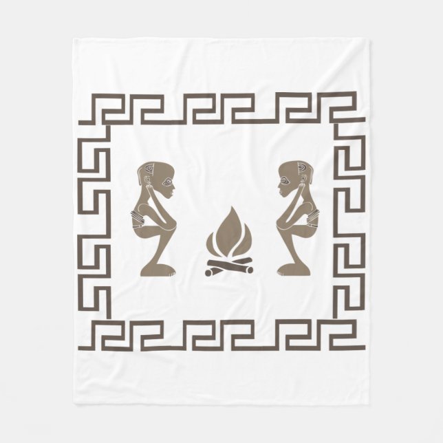 Abstrakte afrikanische Stammeskunst Fleecedecke (Vorderseite)