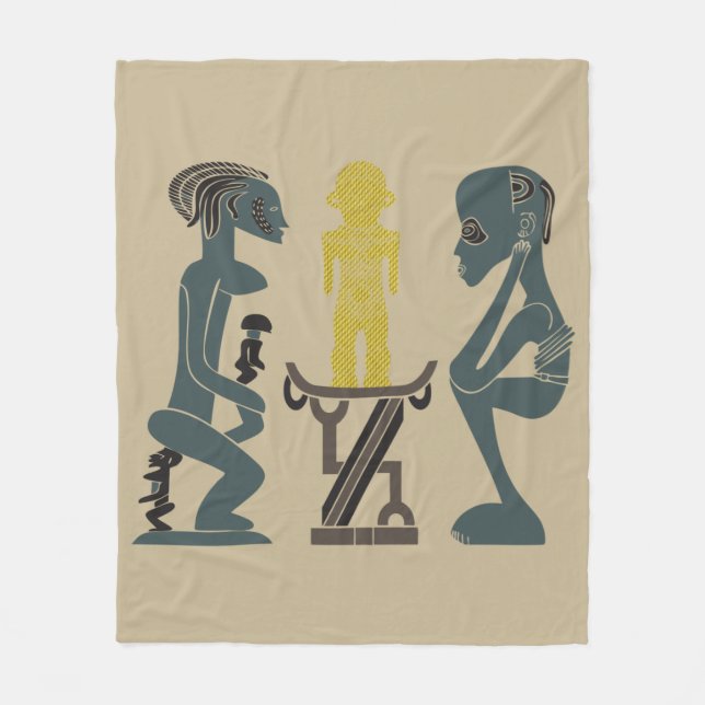 Abstrakte afrikanische Stammeskunst Fleecedecke (Vorderseite)